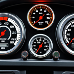 **Total Derivative:** A bustling car repair shop scene. Focus on the interconnectedness of different parts (oil pressure gauge, coolant temperature display, timing light). Overlay abstract mathematical symbols representing partial derivatives linking each element to overall engine performance. The style should be technical but visually engaging, like a complex infographic.