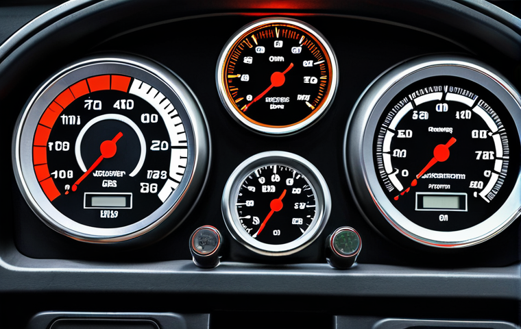 **Total Derivative:** A bustling car repair shop scene. Focus on the interconnectedness of different parts (oil pressure gauge, coolant temperature display, timing light). Overlay abstract mathematical symbols representing partial derivatives linking each element to overall engine performance. The style should be technical but visually engaging, like a complex infographic.