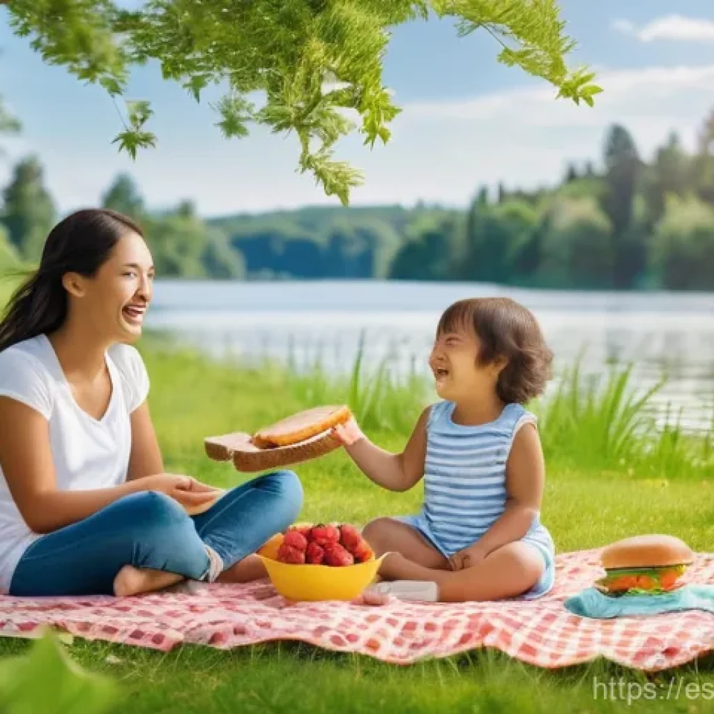 블랙숄즈 방정식 기초 - **A Serene Lakeside Family Picnic:** A warm, sunny afternoon at a picturesque lakeside park. A famil...
