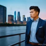 몬테카를로 시뮬레이션 - **Navigating Life's Crossroads with a Digital Compass:**
    "A thoughtful young professional, dress...